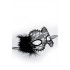 Burlesque Maschera Venetian in Pizzo Trasparente e Piume - 0