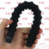 Soffione per lavaggio anale in silicone nero con 16 rilievi e attacco universale 31 x 2,9 cm. - 1