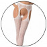 Collant sexy bianchi con ricami a foglioline - Taglia unica elasticizzata (Tg. 36-46) - 2