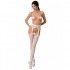 Collant sexy bianchi con ricami a foglioline - Taglia unica elasticizzata (Tg. 36-46) - 1