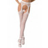 Collant sexy bianchi con ricami a foglioline - Taglia unica elasticizzata (Tg. 36-46) - 0