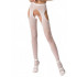 Collant sexy bianchi con ricami fiori e foglie - Taglia unica elasticizzata (Tg. 36-46) - 0