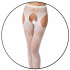 Collant bianchi con ricami floreali su fascia e gambe - Taglia unica elasticizzata (Tg. 36-46) - 2