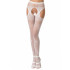 Collant bianchi con ricami floreali su fascia e gambe - Taglia unica elasticizzata (Tg. 36-46) - 0