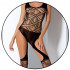 Tuta sexy a rete nera con trama a rombi su torace e gambe - Taglia unica elasticizzata (Tg.36-48) - 1