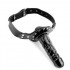 Strapon Ball gag nera con cinturino regolabile, lucchetto e dildo da 12,7 x 3,8 cm. - 4