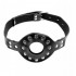Strapon Ball gag nera con cinturino regolabile, lucchetto e dildo da 12,7 x 3,8 cm. - 6