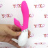 Vibratore rabbit in silicone rosa con stimolatore a forma di tulipano e doppio motore 19 x 3,2 cm. - 2