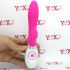 Vibratore rabbit in silicone rosa con stimolatore a forma di tulipano e doppio motore 19 x 3,2 cm. - 3