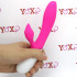 Vibratore rabbit in silicone rosa con stimolatore a forma di tulipano e doppio motore 19 x 3,2 cm. - 1