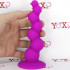 Cuneo anale in silicone fucsia a 7 bolle 15 x 3,5 cm. - 1
