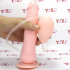 Fallo realistico eiaculante rosa con ventosa e pompa separata 20 x 4 cm. - 1