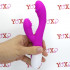Vibratore rabbit fucsia in silicone con protuberanze stimola clitoride 20 x 3 cm. - 0
