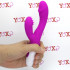 Vibratore rabbit fucsia in silicone con protuberanze stimola clitoride 20 x 3 cm. - 1