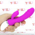 David - Vibratore rabbit fucsia in silicone con setole stimola clitoride 18,8 x 3,5 cm. - 0