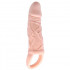 Guaina allunga pene +3 cm. con anello testicoli color carne 17,5 x 3,7 cm. - 1