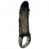 Guaina stimolante elastica nera con anello testicoli 10,5 x 3,2 cm. - 3