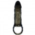 Guaina stimolante elastica nera con anello testicoli 10,5 x 3,2 cm. - 2