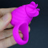 Anello fallico in silicone rosa con ruota lecca clitoride ricaricabile USB 3,5 cm. - 2
