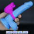 Anello fallico in silicone rosa con ruota lecca clitoride ricaricabile USB 3,5 cm. - 0