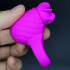 Anello fallico in silicone rosa con ruota lecca clitoride ricaricabile USB 3,5 cm. - 1
