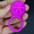 Anello fallico in silicone rosa con ruota lecca clitoride ricaricabile USB 3,5 cm. - 3