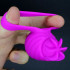 Anello fallico in silicone rosa con ruota lecca clitoride ricaricabile USB 3,5 cm. - 4