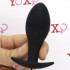 Cuneo anale vibrante da passeggio in puro silicone nero 8,5 x 3,1 cm. - 1