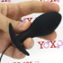 Cuneo anale vibrante da passeggio in puro silicone nero 8,5 x 3,1 cm. - 0