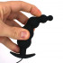 Cuneo Anale Progressivo Vibrante in Puro Silicone Nero da Passeggio 11,8 x 3 cm. - 2