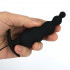 Cuneo Anale Progressivo Vibrante in Puro Silicone Nero da Passeggio 11,8 x 3 cm. - 1