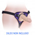 Imbracatura Universale per StrapOn con 4 Anelli in Silicone Intercambiabili Nero e Viola - 0