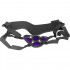 Imbracatura Universale per StrapOn con 4 Anelli in Silicone Intercambiabili Nero e Viola - 3