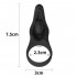 Anello Vibrante in Silicone da 2,3 cm. con Stimolatore Clitoride Nero - 1