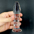 Fallo Anale e Vaginale in Vetro Pyrex Infrangibile con Rilievi 13 x 3,3 cm. Trasparente - 1
