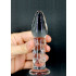 Fallo Anale e Vaginale in Vetro Pyrex Infrangibile con Rilievi 13 x 3,3 cm. Trasparente - 0