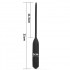Sonda Dilatatore Uretra Flessibile Vibrante in Silicone 21 x 0,5 cm. Nero - 3