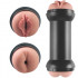 Masturbatore Doppio a Forma di Vagina e Ano Penetrabili in TPE 22 x 6 cm. - 0