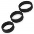 Set di Cockring in Silicone 3,8, 4,3 e 4,8 cm. Nero - 1