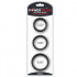 Set di Cockring in Silicone 3,8, 4,3 e 4,8 cm. Nero - 3