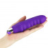 WAVER - Vibratore in Silicone con Rilievi Stimolanti 16,5 x 3,2 cm. Ricaricabile con USB Viola - 1