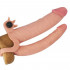 Guaina Realistica con Vibrazione per Doppia Penetrazione 18 x 3,8 cm. e 14 x 2,6 cm. Carne - 4