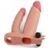 Guaina Realistica con Vibrazione per Doppia Penetrazione 18 x 3,8 cm. e 14 x 2,6 cm. Carne - 2