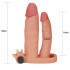 Guaina Realistica con Vibrazione per Doppia Penetrazione 18 x 3,8 cm. e 14 x 2,6 cm. Carne - 3