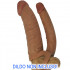 Guaina Realistica per Doppia Penetrazione 18 x 3,8 cm. e 13 x 2,6 cm. Marrone - 0