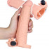 Guaina Vibrante Allunga Pene +5 cm. con Anello per Testicoli e Punte Stimola Clitoride color Carne - 0