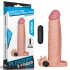 Guaina Vibrante Allunga Pene +5 cm. con Anello per Testicoli e Punte Stimola Clitoride color Carne - 2