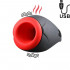 Masturbatore Riscaldante Vibrante in Silicone Ricaricabile USB Nero e Rosso - 0
