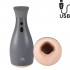 Masturbatore Vibrante Ninja 2 con interno restringente  Ricaricabile USB Grigio - 1