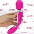 Massaggiatore 2 Motori Ricaricabile USB in Puro Silicone Rosa 23 x 4,5 cm. - 5